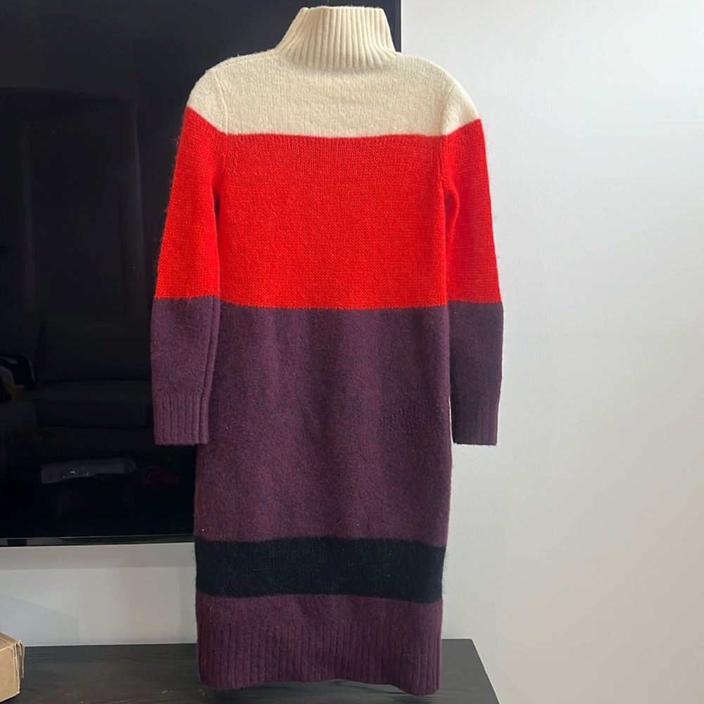 Rag & Bone Britton Striped Colorblock Wool Midi Sweater Dress